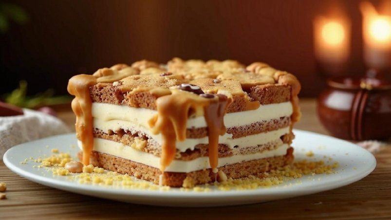 Быстрый и вкусный десерт из печенья и сгущёнки Быстрый и вкусный десерт из печенья и сгущёнки